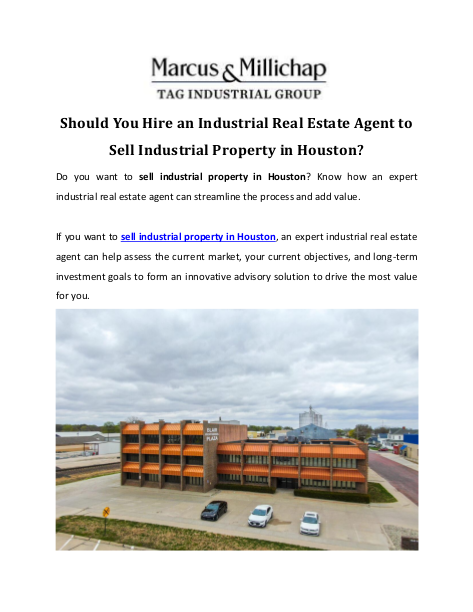 Should You Hire an Industrial Real Estate Agent to Sell Industrial Property in Houston?